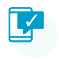 Checkmark on mobile phone icon